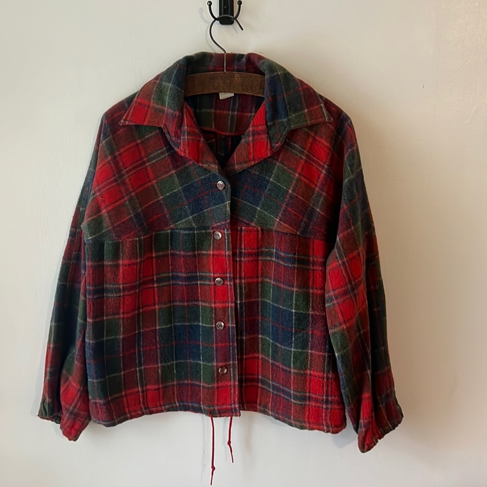 Vintage Plaid Wool Blend Jacket.  Size 14.